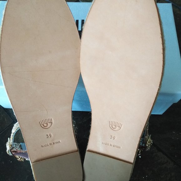 Chiara Ferragni Leather Espadrilles Sandals Sz 9US - Picture 4 of 6
